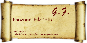Gaszner Fóris névjegykártya